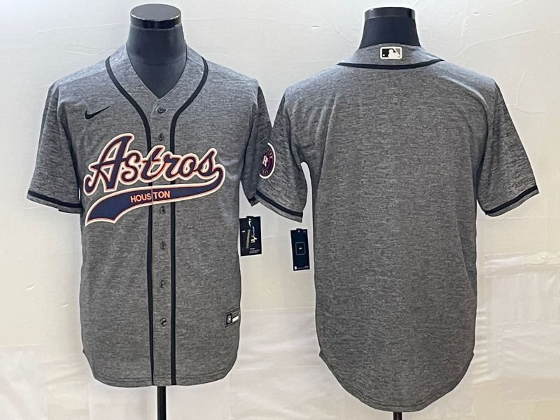 Men's Houston Astros Gray Joint Edition Blank Jersey